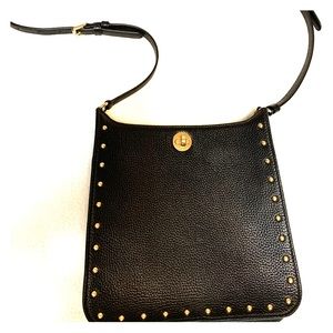 Michael Kors Studded Black Leather Crossbody Bag